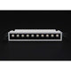 LED Raster-Einbaulampe mit 10x2W Power LEDs, 2900K warmweiß, weißer Rahmen, schwarz lackierter Reflektor.