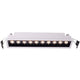 Moderne LED Raster-Einbaulampe mit 10x2W Leuchten, weiß-matt, warm-weiß Licht, Reflektor schwarz.