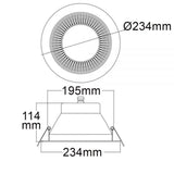 LED Downlight Reflector Pro Ø 23,4 cm 30w UGR<19 varm vit