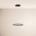 s.luce LED Ring Hängeleuchte 60cm in modernem, minimalistischem Design an der Decke.