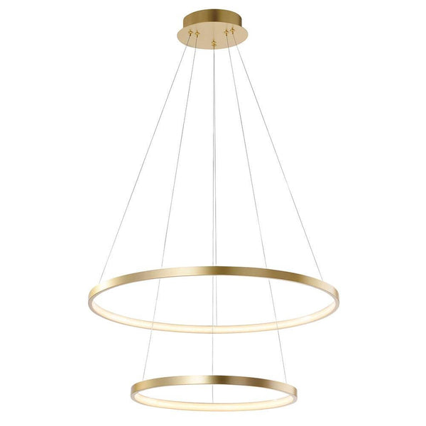 LED Hängeleuchte Circle Ø 50cm: moderne runde LED Pendelleuchte in Gold mit warmweißem Licht