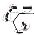 FlexBar LED Schreibtischleuchte in Schwarz mit verstellbarem Flexarm und Dim-to-Warm Funktion für flexibles Licht.