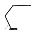 Schwarze LED Schreibtischleuchte FlexBar mit dimmbarer Tunable White-Funktion und flexiblem Arm.