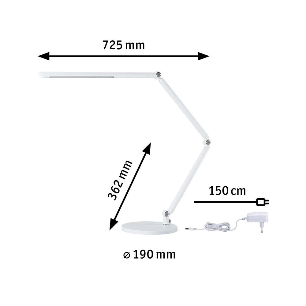 LED Schreibtischleuchte FlexBar Weiß mit 3-Stufen-Dimmer