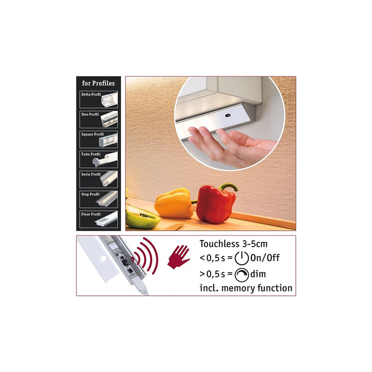 LED Sensor-Dim Switch Touchless DC 24V Weiß