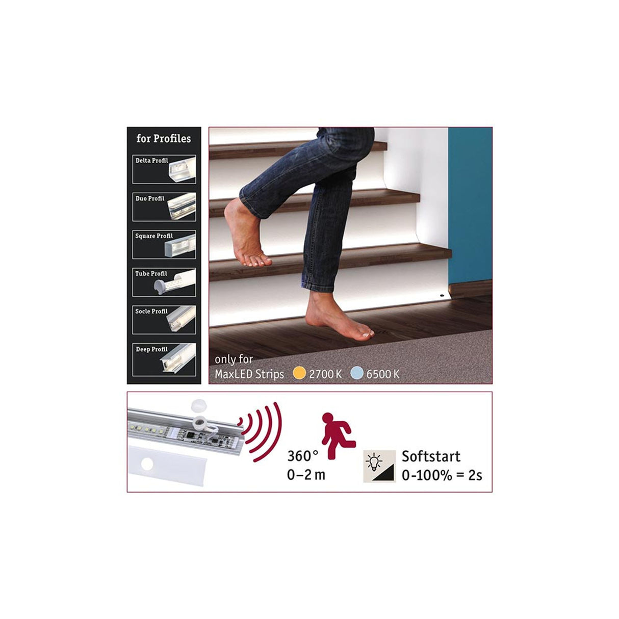 MaxLED Sensor PIR für Profile DC 24V Weiß