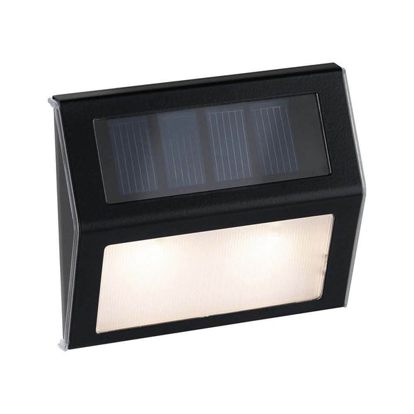 LED Solar Stufen Wand- & Treppenleuchte IP44 3000K Anthrazit - elegante Solarleuchte für die Treppe.