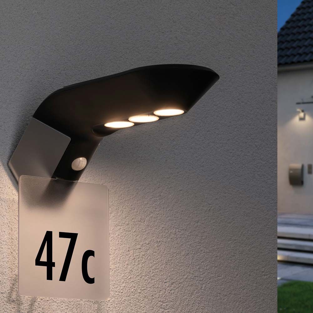 LED Solar Wall Lamp Soley med rörelsedetektor IP44 3000K Anthracite