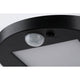 Detailansicht der LED Solar Wandleuchte Ryse mit Sensor, anthrazit, Schalter und Bewegungssensor.