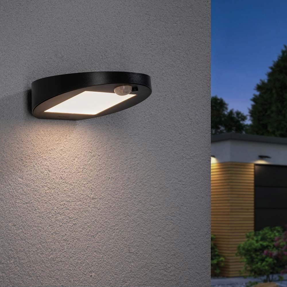 LED Solar Wandleuchte Ryse mit Sensor IP44 3000K Anthrazit