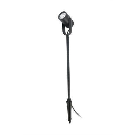 LED Projecteur sur piquet SLOT-50 50 cm 3000K IP65 noir sur un piquet de jardin, idéal pour l’éclairage extérieur.
