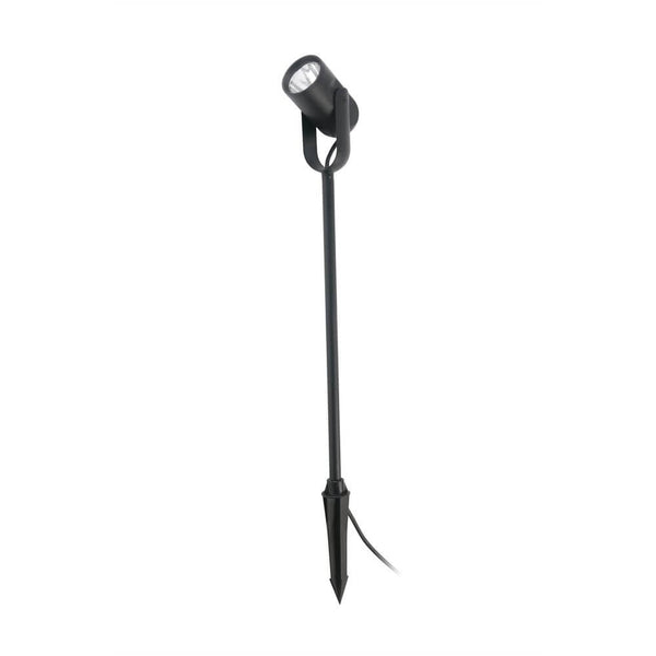 LED Projecteur sur piquet SLOT-50 50 cm 3000K IP65 noir sur un piquet de jardin, idéal pour l’éclairage extérieur.