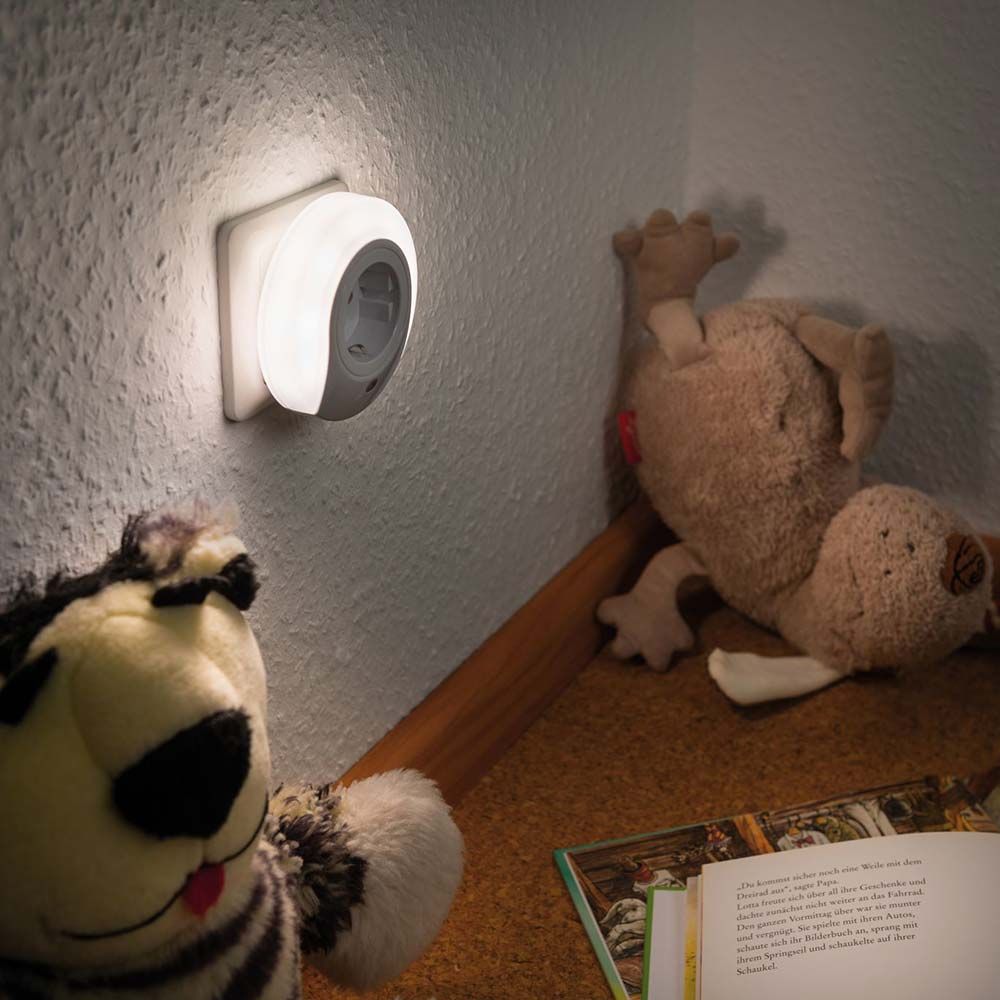 LED Steckerlicht Bilby rund mit Sensor 3000K Weiß