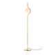 LED Stehlampe LE VITA 6W 2700K Goldfarben in modernem Design mit runder Leuchte und goldfarbenem Ständer.