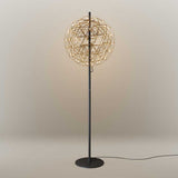 s.luce Atom, lampada da terra in metallo a LED con dimmer a sfioramento