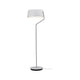 LED Stehleuchte Belaja 22W Weiß/Chrom-Matt mit Fußdimmer und Schalter, elegant und modern.
