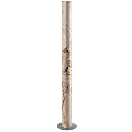 LED-gulvlampe Columna i stein perlehvit med elegant steinlook og minimalistisk design.