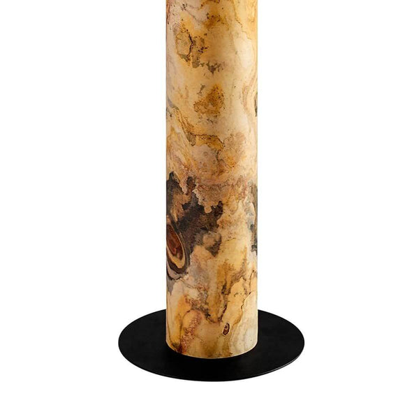 LED Stein-Stehlampe Columna 160cm Bayerischer Herbst aus Stein mit schieferähnlicher Oberfläche und schwarzem Sockel