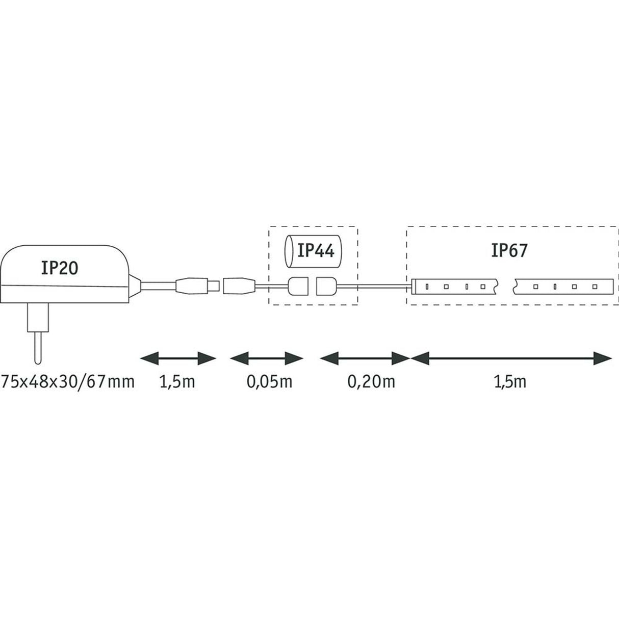 LED Strip 1,5m Function MaxLED Flow Basisset Warmweiß 21W
