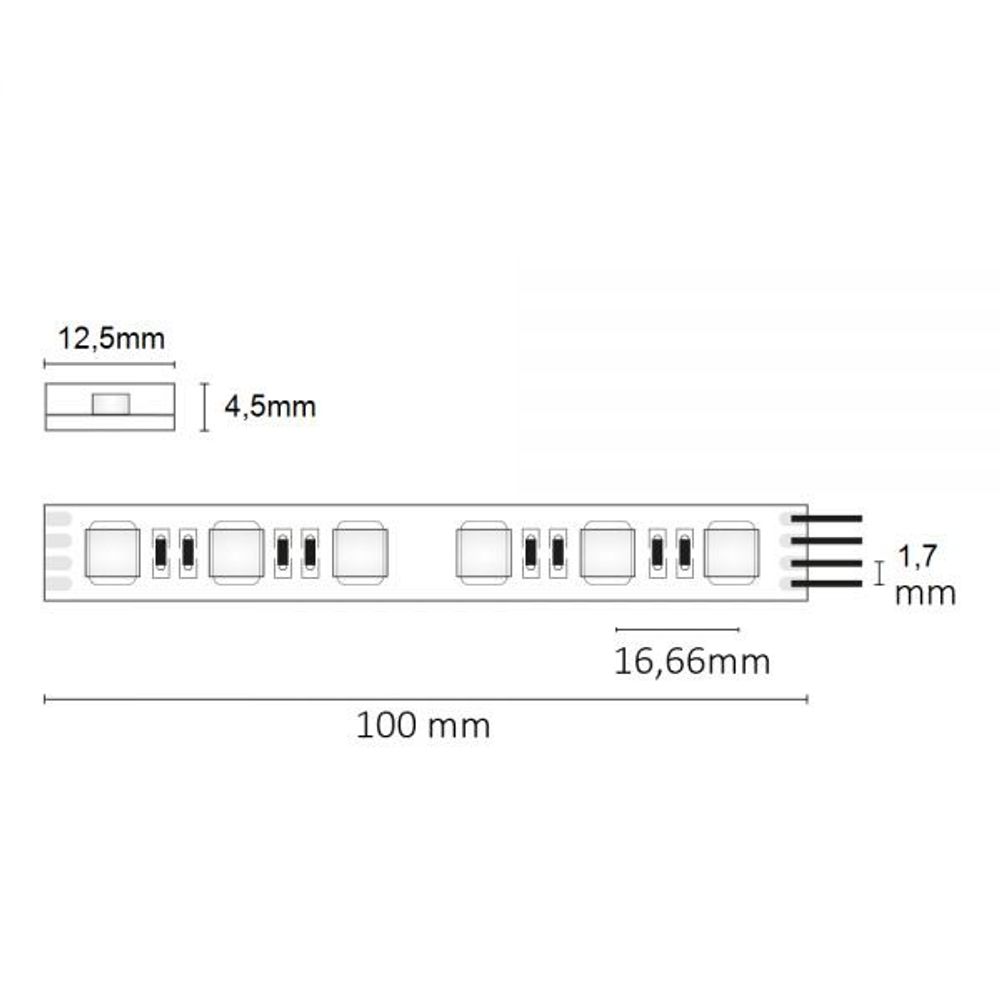 LED strip aqua 5m 4in1 10W 24V IP68 RGBW