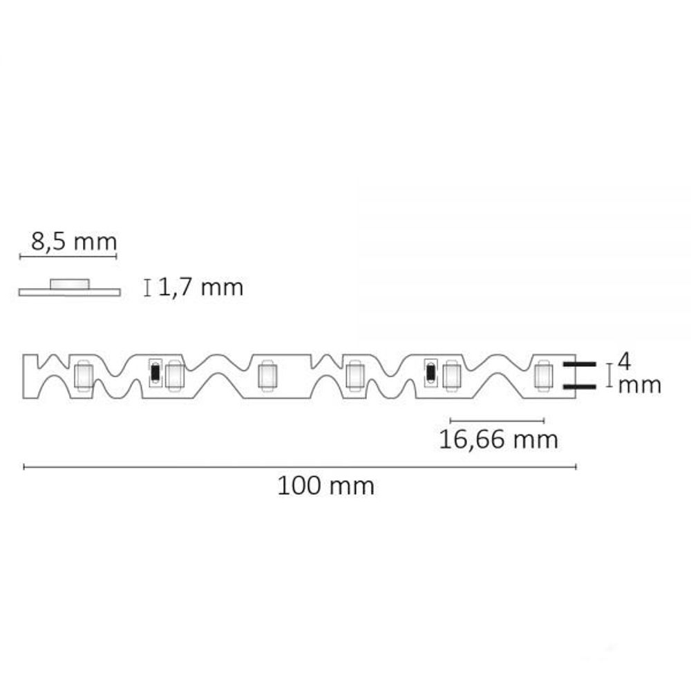 LED strip 5m flexible for corners and curves 24V 950lm/m warm white