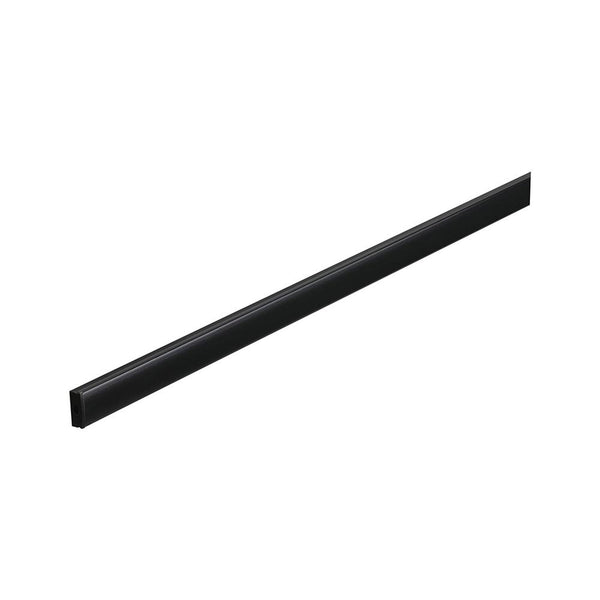 LED Strip Profil Base Schwarzer Diffusor 1m Schwarz, schmales Aufbauprofil in matt schwarz