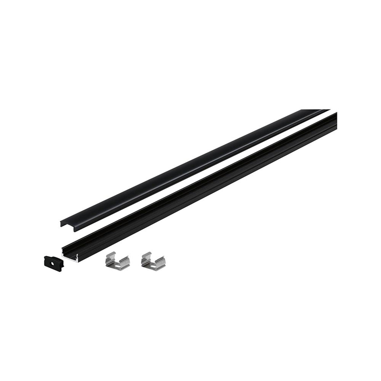 LED Strip Profil Base Schwarzer Diffusor 1m Schwarz