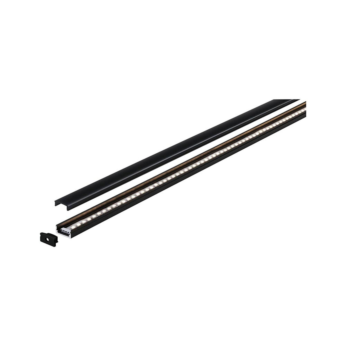 LED Strip Profil Base Schwarzer Diffusor 1m Schwarz