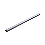 LED Strip Profil Base Weißer Diffusor 1m Schwarz, mattes Aufbauprofil mit weißem Diffusor für dekorative LED-Lichteffekte