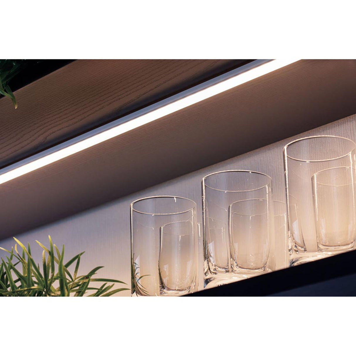LED Strip Profil Base Weißer Diffusor 2m Alu-Eloxiert Satin