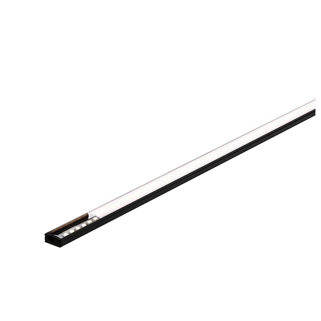 LED Strip Profil Base 2m Weißer Diffusor, Schwarz