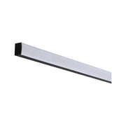 LED Strip Profil Square 2m Schwarz: schmales schwarzes Aufbauprofil mit weißem Diffusor für dekorative Lichtakzente