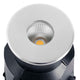 LED Terrassen-Einbauspot TARO 3000K IP67 Nickel-Matt von oben mit silberner Abdeckung.