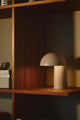 LED Tischlampe Faye Portable auf einem Regal, wunderschön und modern, ideal für jedes Zuhause.