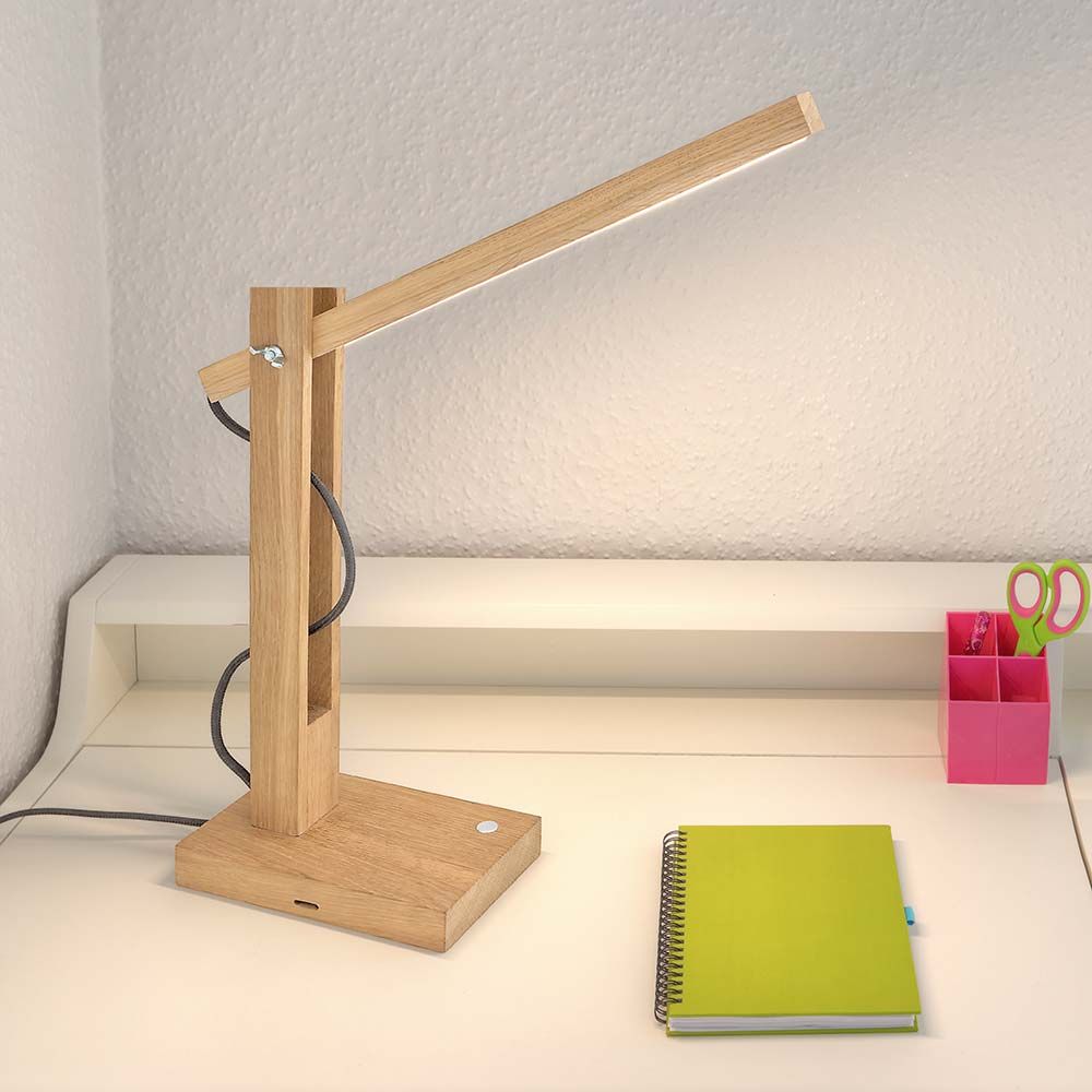 Lampe à table à LED Tukan Touch Dimmer 490lm Huile d'huile de chêne