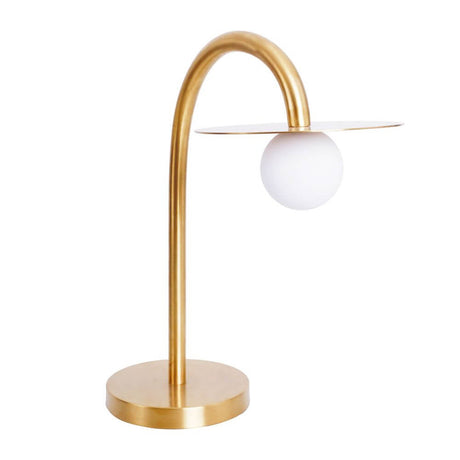 LED Tischleuchte Enigma 3000K in elegantem Gold-Design mit minimalistischem Stil.