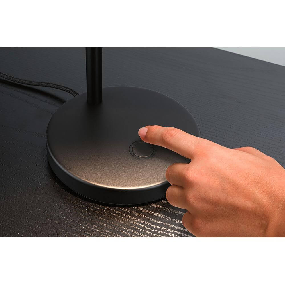 LED Tischleuchte Puric Pane Touch-Dimmer Schwarz mit Touch-Funktion in der Bedienung.