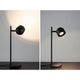 LED Tischleuchte Puric Pane Touch-Dimmer Schwarz in modernem Design mit drehbarem Licht.