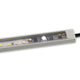 LED Touch Dimmer für Profile bis 10mm 12 - 24V in einem Aluprofil mit blauer LED und empfindlicher Druckberührung.