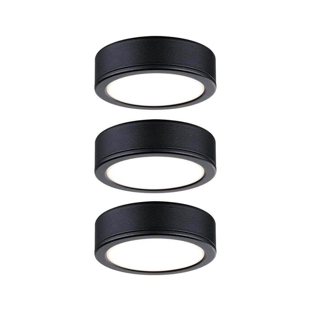 LED Unterschrankleuchte Pukk Rund 6,5cm Schwarz