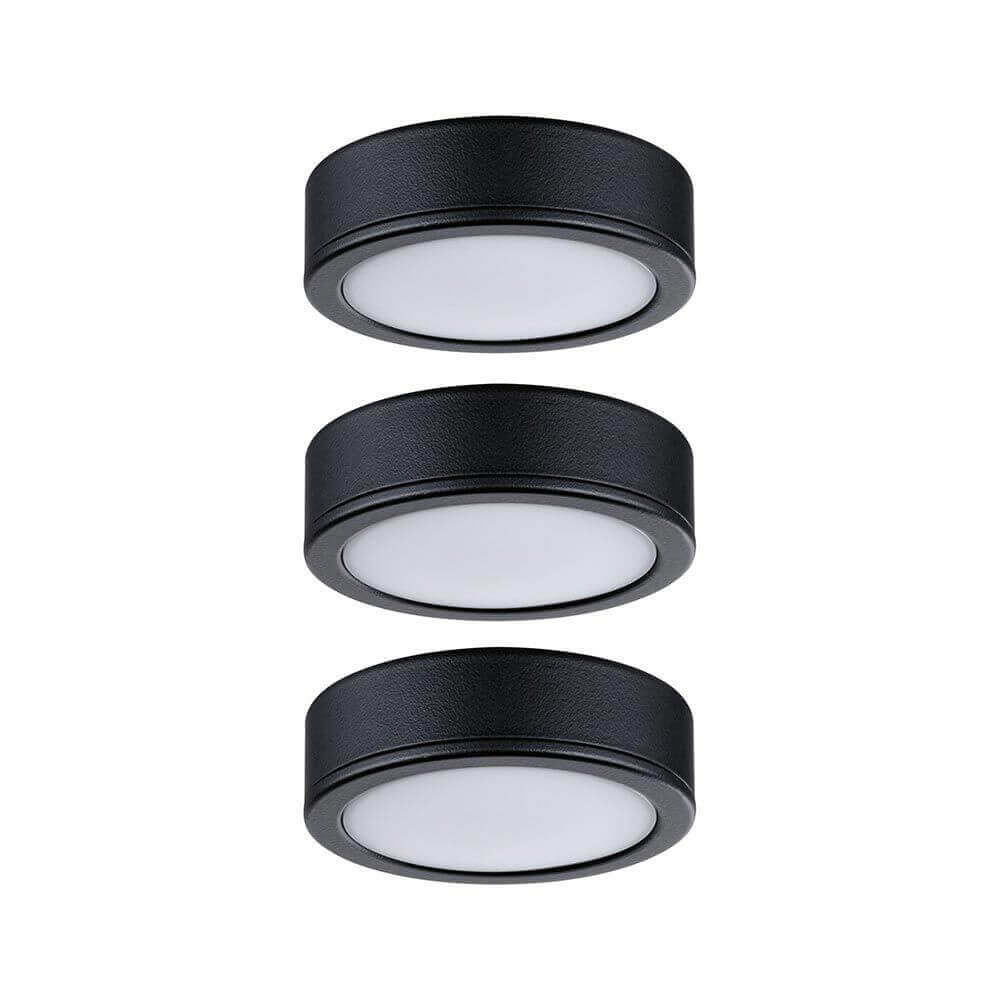 LED Unterschrankleuchte Pukk Rund 6,5cm Schwarz