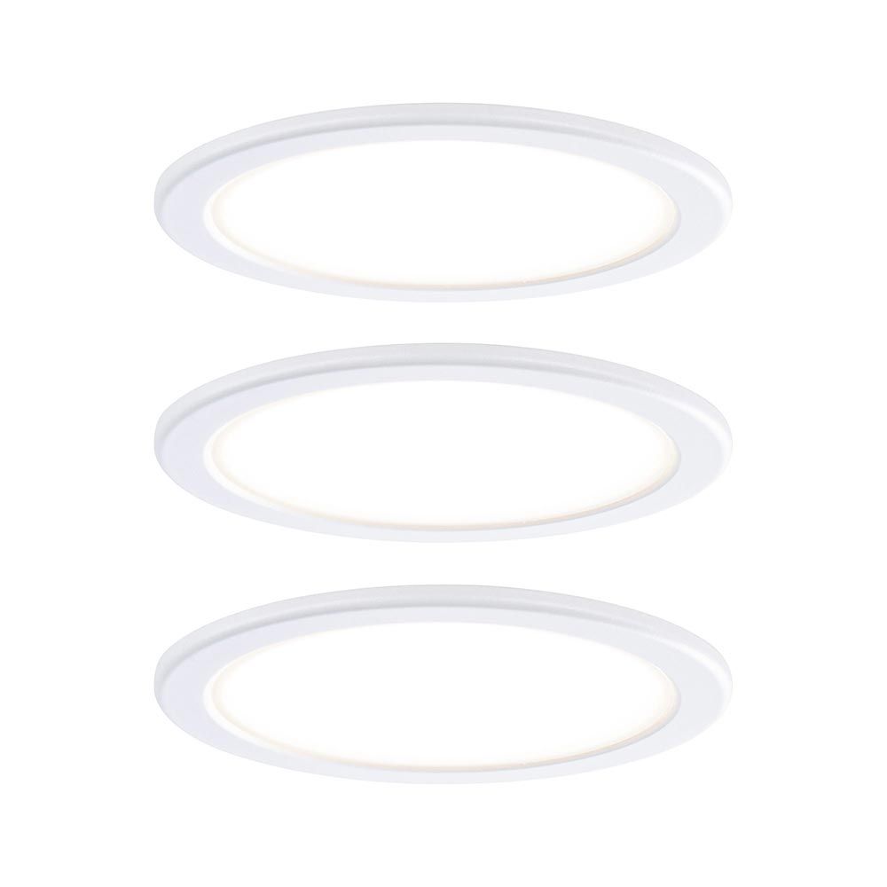 LED Unterschrankleuchte Pukk Rund 6,5cm im 3er-Set, ideal für Schränke und Regale, in elegantem Weiß.