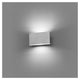 LED Wand-Außenlampe Kaula 3000K IP44 Edelstahl Meerwasserfest auf grauer Wand.