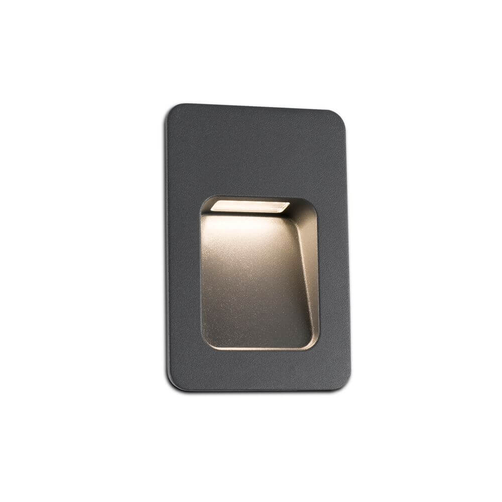 LED Wand-Einbauleuchte NASE-2 3000K IP44 Dunkelgrau