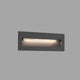 LED Wand-Einbauleuchte NAT IP65 Dunkelgrau an Wand montiert, moderne Innenbeleuchtung.