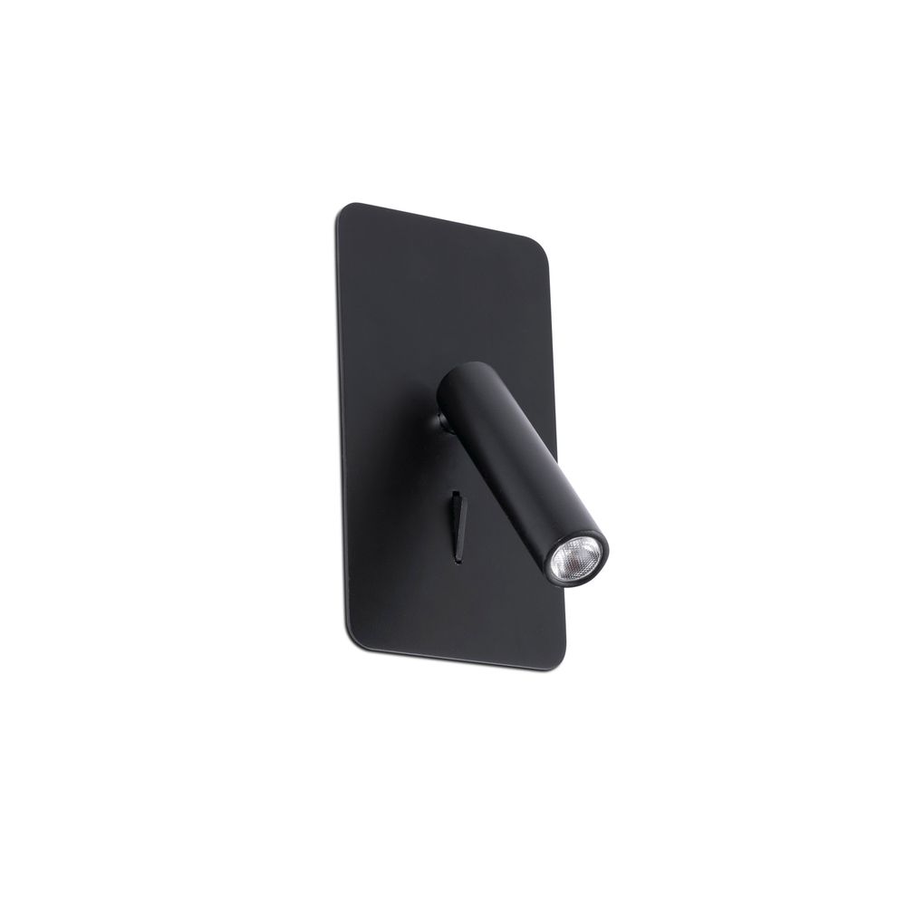 LED Wand-Einbauspot SUAU Schwarz an der Wand montiert, modernes Design in Schwarz.