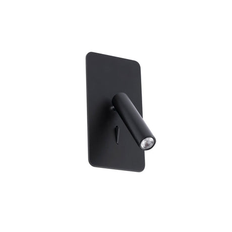 LED Wand-Einbauspot SUAU Schwarz an der Wand montiert, modernes Design in Schwarz.