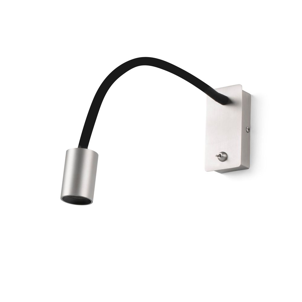 LED wall reading light LESER nickel satin, black