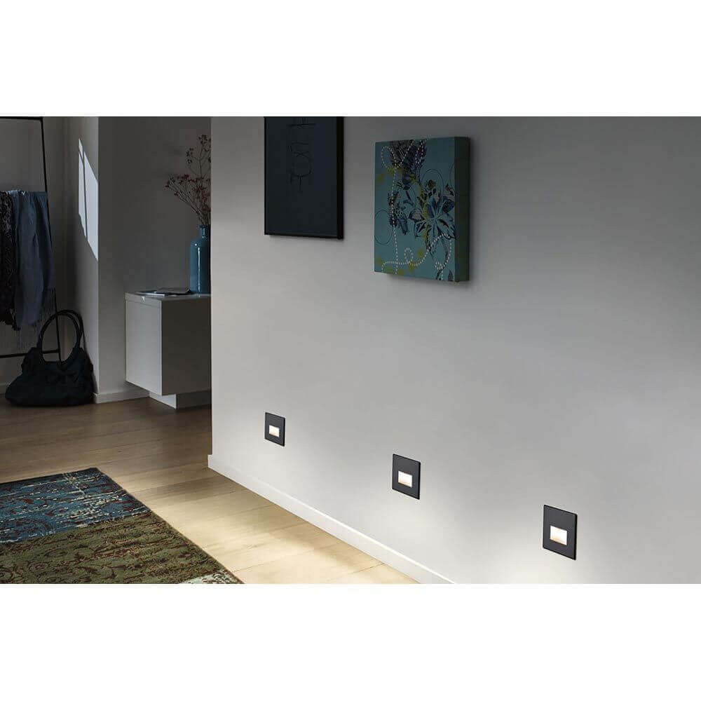 LED wall interference lamp Edge Quadro angular black-matt