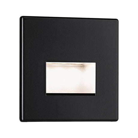 LED Edge Quadro square black-matt wall recessed light for attractive lighting effects and increased safety.
